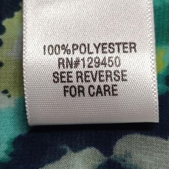 Apt. 9 Navy Blue & Teal Sheer 3/4 Sleeves Blouse Size L - Picture 12 of 12